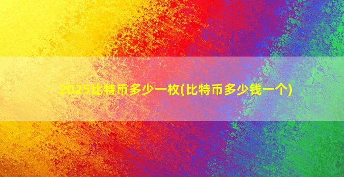 2025比特币多少一枚(比特币多少钱一个)