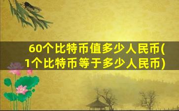 60个比特币值多少人民币(1个比特币等于多少人民币)