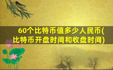 60个比特币值多少人民币(比特币开盘时间和收盘时间)