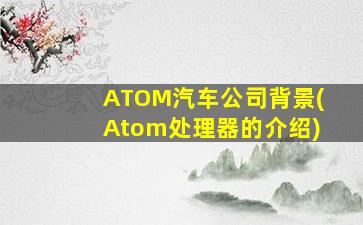ATOM汽车公司背景(Atom处理器的介绍)