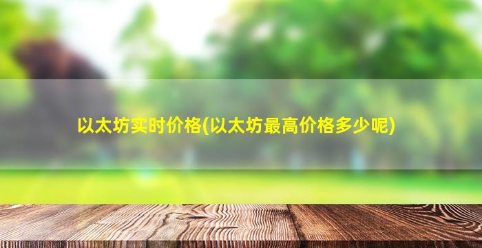 以太坊实时价格(以太坊最高价格多少呢)