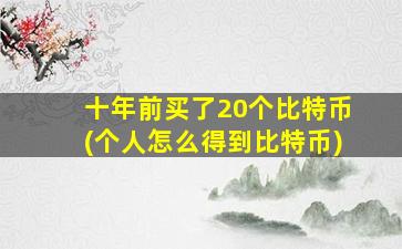 十年前买了20个比特币(个人怎么得到比特币)