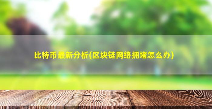 比特币最新分析(区块链网络拥堵怎么办)